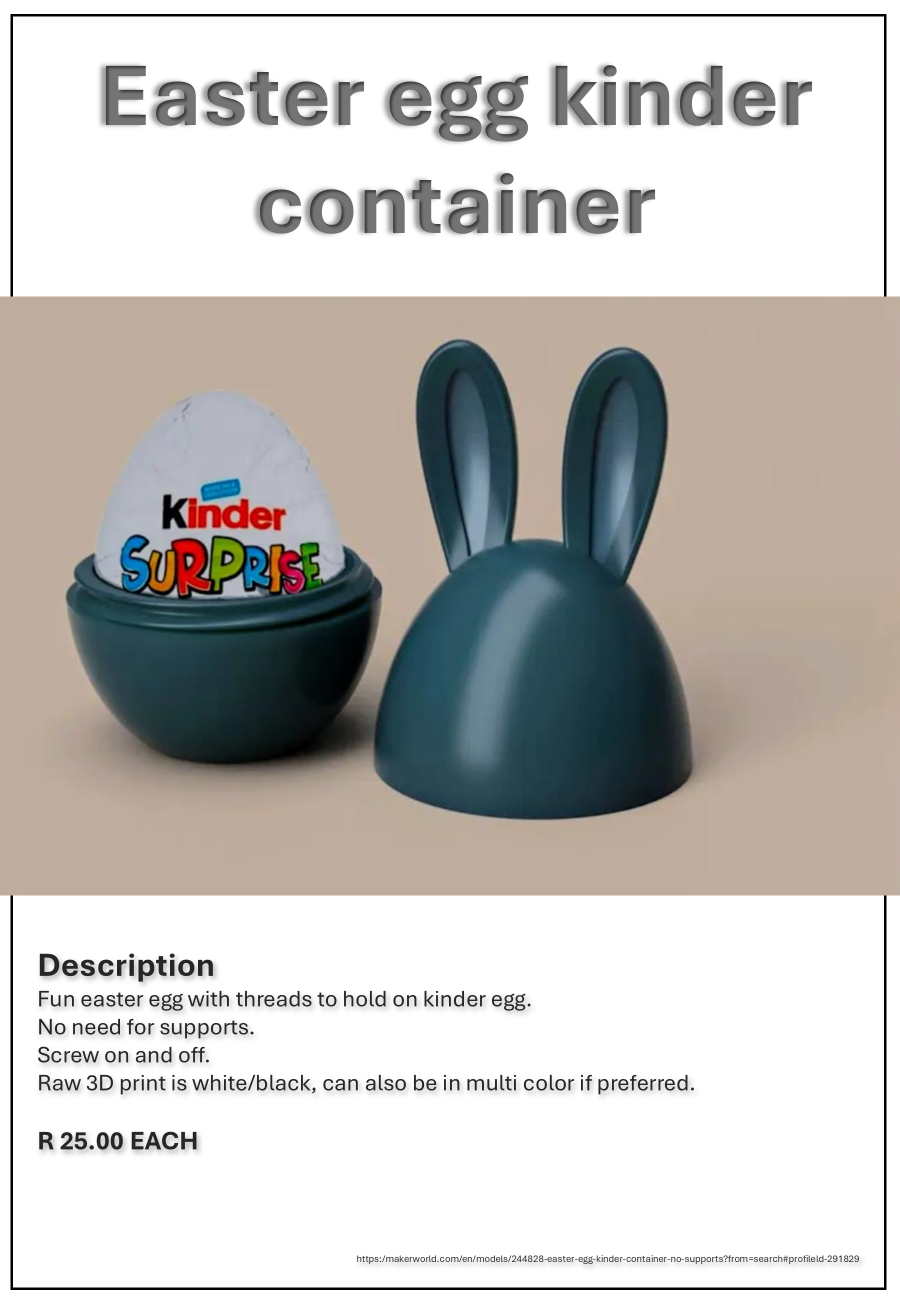 Easter Egg Kinder Container